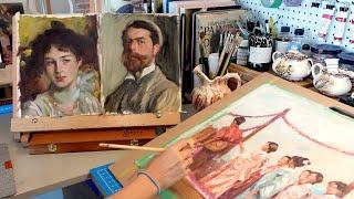 Art Studio Journal | Unboxing new easel, Packing prints, Starting a new oil painting #oilpainting