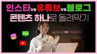 인스타그램 VS 블로그 VS 유튜브 , 콘텐츠 하나로 정복하기 (원소스멀티유즈 OSMU)