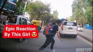 Watch This Girl's Unbelievable Reaction After Hitting A Bike