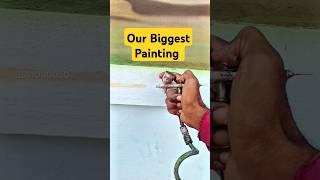 OWO! Biggest Saraswati Mata Painting  #shorts #ytshorts #subhadraart1415 #art