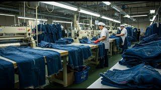 Come vengono realizzati milioni di JEANS in fabbrica | Processo di fabbricazione dei jeans denim