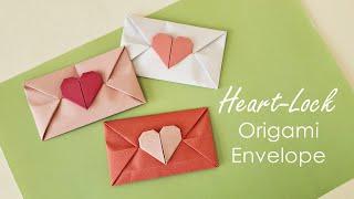 Heart-Lock Origami Heart Envelope | Origami Heart Envelope Easy | Valentine's Day Craft