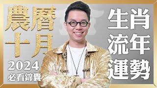 2024農曆十月(11/1~11/30)【十二生肖運勢】命理師 簡少年