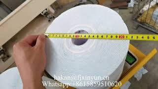 Semi auto maxi roll tissue paper band saw cutting machine