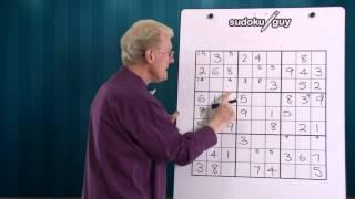 Lesson 6.  Sudoku Rule of exclusion.  2 empty cells hint for small numbers.