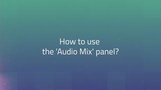 How to use the 'Audio Mix' panel?