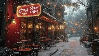 Winter Night Jazz ~ Relaxing Jazz Piano Music and Snow Ambience in Winter ~ Soft Jazz Music