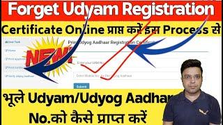 Udyam/Udyog Aadhar Number Forgot kaise kare,Udyam Registration Number Kaise Pata Kare,Udyam Reprint