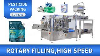 Automatic Liquid Pesticide Rotary Packing Machine Doypack Filling And Sealing Machine