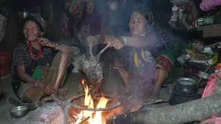 Cooking and eating culture of local kitchen in village || Nepali village