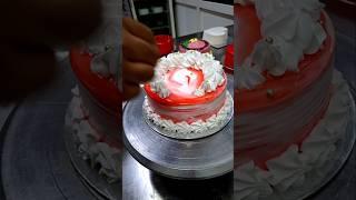 Red and white shade cake decoration /Shorts