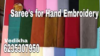 Net Kotta and Poly Cotton Sarees for Hand Embroidery, Beads Work and Machine Embroidery