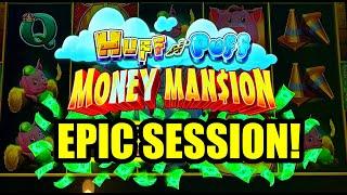 EPIC SESSION on new Huff n Puff MONEY MANSION Slot!