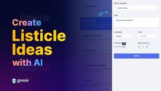 GetGenie AI Template : Listicle Ideas