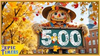 5 Minute Scarecrow Countdown Timer with relaxing  music