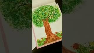 #shorts #shortvideo #createcreativitee #threadpainting #treepainting #sketch #colourful