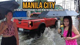 Streets of Manila City Philippines Submerged in Severe Floods [4K] | Walking tour 2024