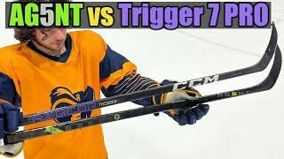 Bauer AG5NT vs CCM Trigger 7 Pro - Which is the best low kick point Hockey Stick ?