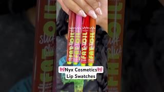  #Nyxcosmetics Lip Swatches #lips #glossylips #hydratedlips #makeupshorts #makeup #lipoil #mua