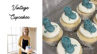 Vintage Baby Shower Cupcakes