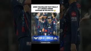 Gt's middle order got exposed before gta 6  #india #ipl #cricket #mi #gt #dc #lsg