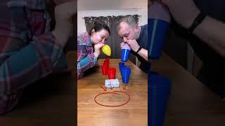 Cup Challenge with Balloons  #familygame #partygames  #familygamechallenge