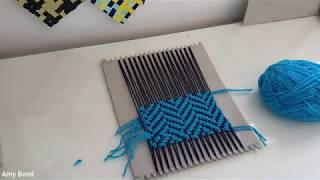 Weaving Herringbone on a Cardboard Loom