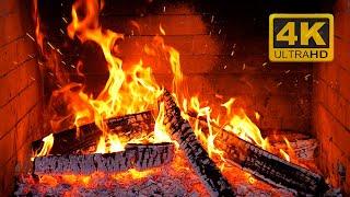 FIREPLACE 4K  Fireplace video with Burning Logs & Fire Sounds