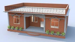 Nice house design for village (BUDGET: 5 LACK) आकर्षक घर। Small village home plan with 2 bedroom's