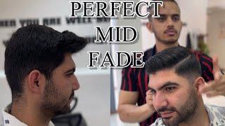 BARBER TUTORIAL- HOW TO CUT A MID FADE  STYLE ( EASY WAY )