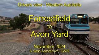 Drivers view WA, Forrestfield to Avon Yard, Nov 2024