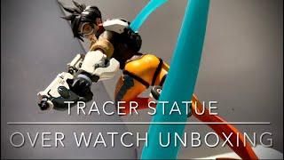 Tracer Overwatch Statue Unboxing and review Bilzzard Collectibles 10.5 inch with Light up base