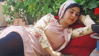 Beautiful Iranian girl. Cooking a simple chicken in the village life with a village girl.