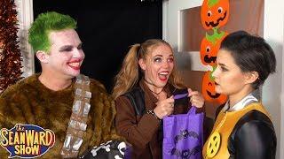 SUPERHERO HALLOWEEN! Trick or Treat with Batman, Joker, Spider-Man - TheSeanWardShow