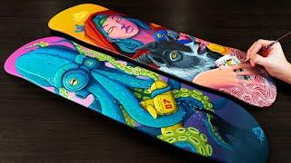 How I Make Custom Painted Skateboards