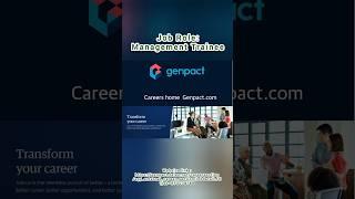 Genpact job notification | Management trainee role #job #genpactjobs #shortsviral #managementtrainee