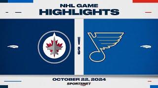 NHL Highlights | Jets vs. Blues - October 22, 2024