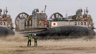 Japan’s Massive Hovercraft in Action During Intense Beach Invasion Exercice