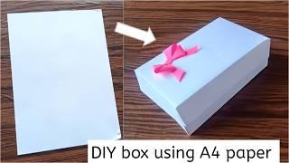 DIY paper box out of A4 paper|One sheet paper box|Easy paper box|A4 sheet paper box