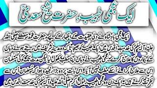 Hazrat Sheikh Saadi Ka Waqia