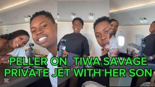 MOMENTS TIWA SAVAGE INVITE PELLER ON HER  PRIVATE JET WITH HER SON #FUNNY #VIDEO