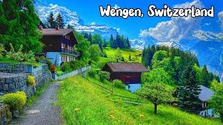 Wengen, Switzerland walking tour 4K - The most beautiful Swiss villages - Fairytale village