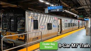 LIRR: 8-Car M7 Oyster Bay Branch Train Departs Penn Station