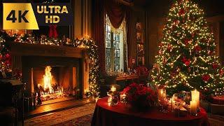 Top Christmas Songs Playlist  Classic Christmas Music with Fireplace  Merry Christmas 2024