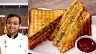 कैफ़े वाली ग्रिल सैंडविच की रेसिपी - mix veg grill sandwich cafe style recipe - cookingshooking