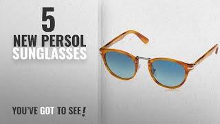 Top 10 Persol Sunglasses [ Winter 2018 ]: Persol Mens Sunglasses (PO3108) Brown/Blue Acetate -