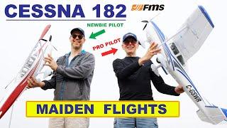 NEW FMS Cessna 182 RC Plane - Maiden by Pro & Newbie Pilot