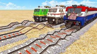 TRAINS RUNNING ON RISKY RAILWAY TRACKS | Very Risky Bumpy Railroad Tracks | Train Simulator #Train