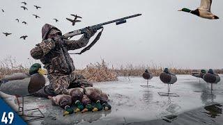 MALLARDS Dumped Into This ICE HOLE! (Limited Out) | Duck Hunting THICK Fog