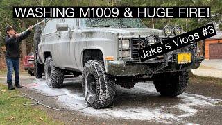 Washing the M1009 CUCV & Building A Fire! - Jake’s Life Vlog #3